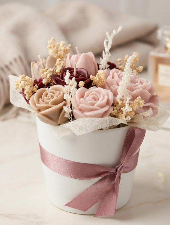 Fluwelen bloesemdroom boeket