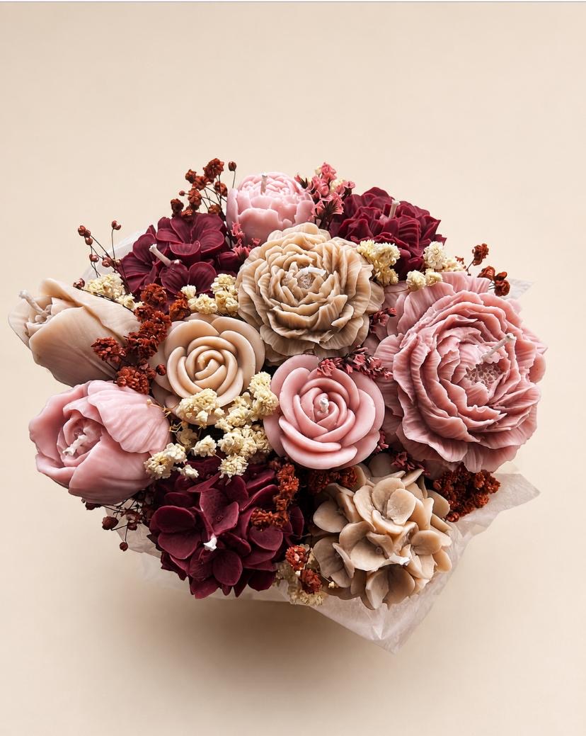 Luxe Kaarsen Bloemenboeket