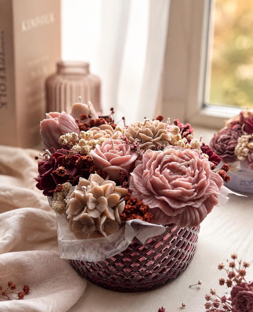 Luxe Kaarsen Bloemenboeket