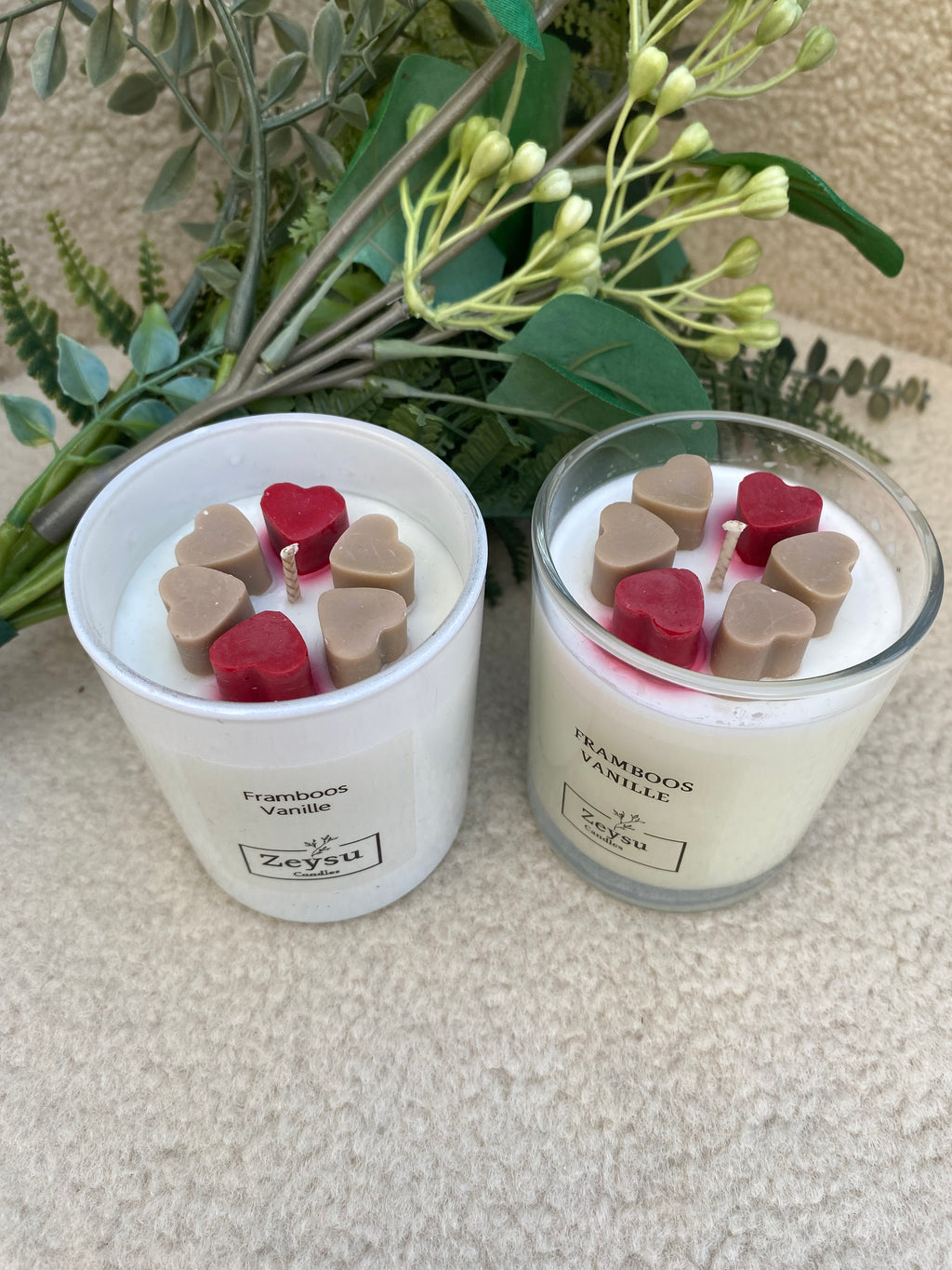 Geurkaars Framboos Vanille Kleine Hartjes
