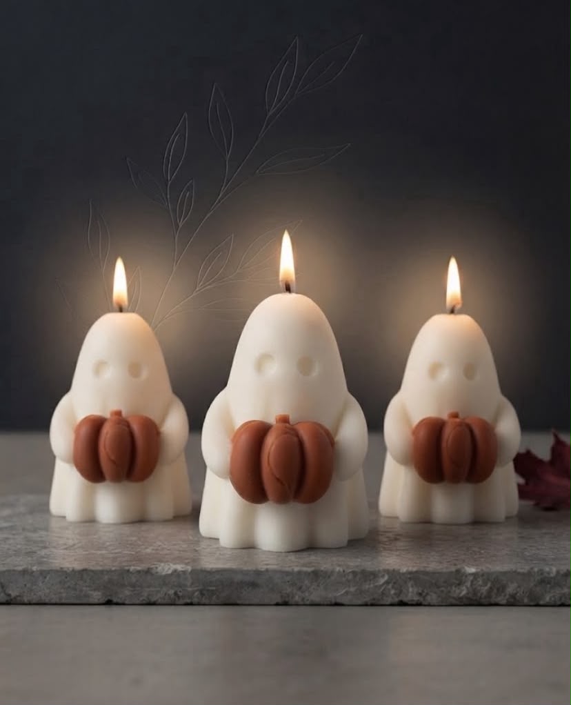 Halloween Pompoen Geurkaars – BOO Spookje Decoratie