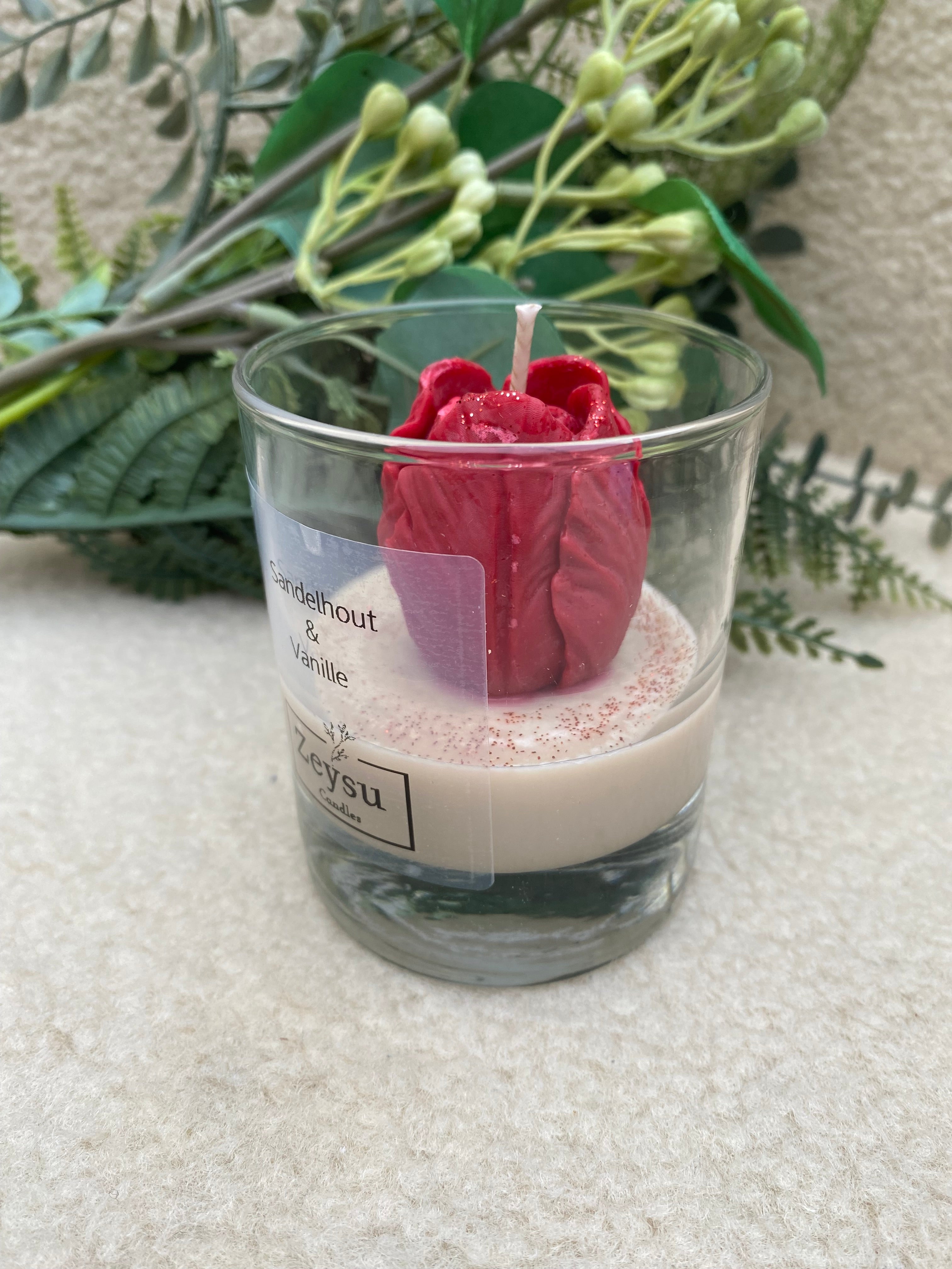 Geurkaars Sandelhout Vanille Tulp