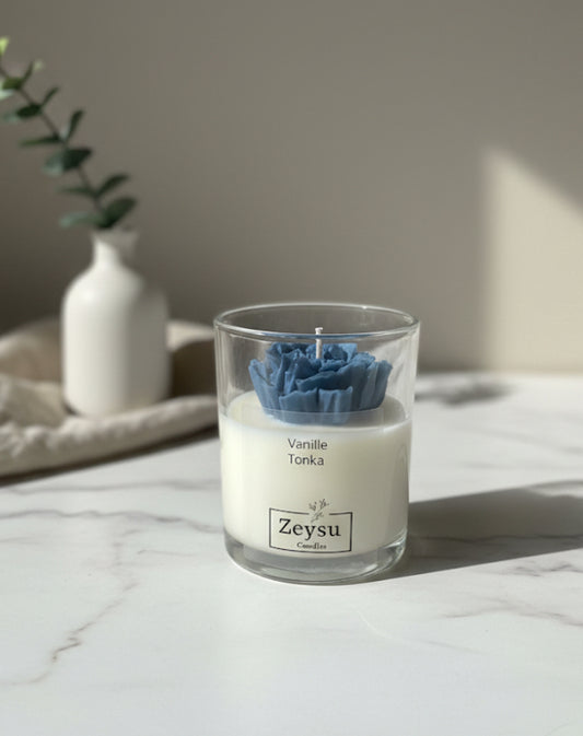 Geurkaars Vanille Tonka Blauw