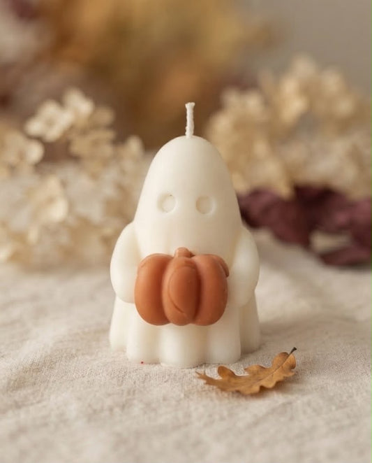 Halloween Pompoen Geurkaars – BOO Spookje Decoratie