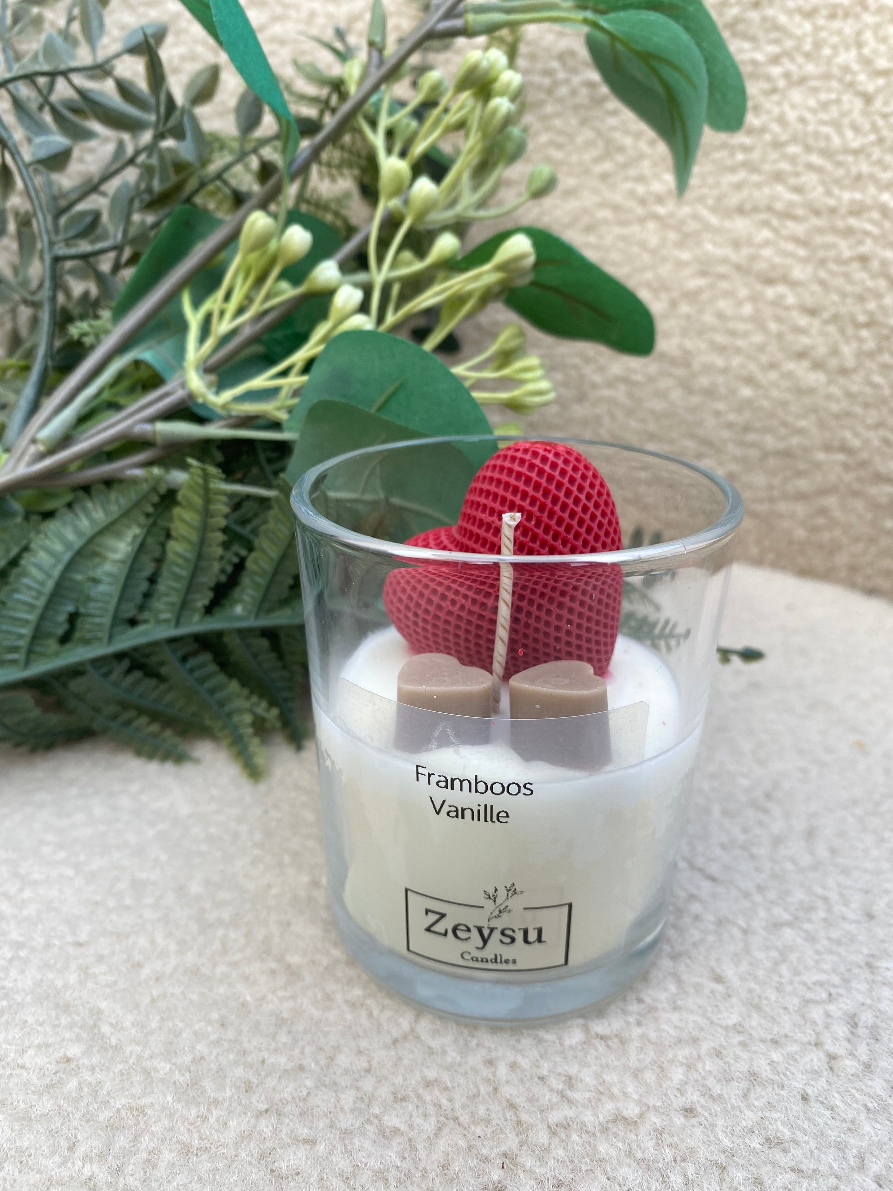 Geurkaars Framboos Vanille Groot Hart