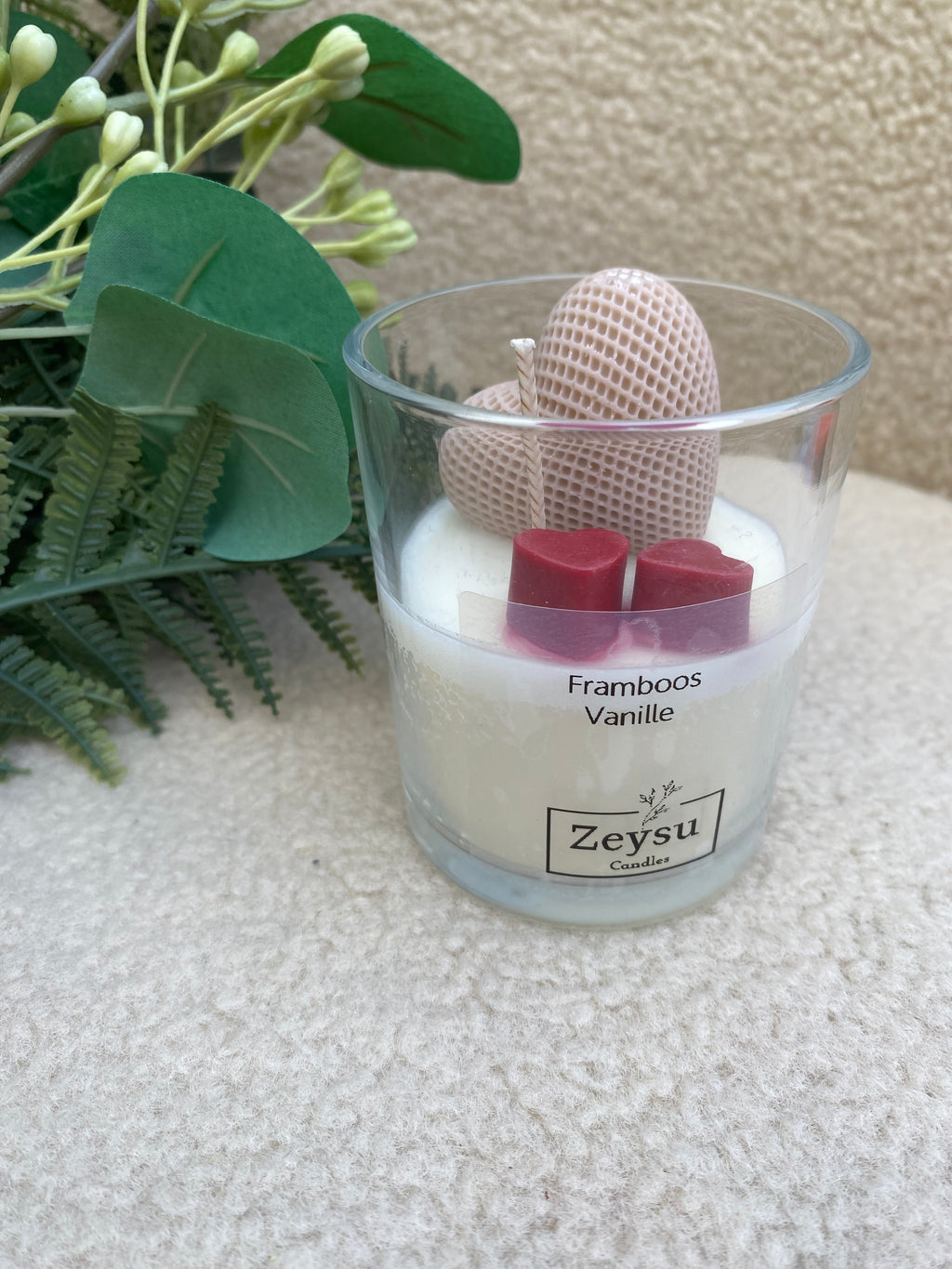 Geurkaars Framboos Vanille Groot Hart