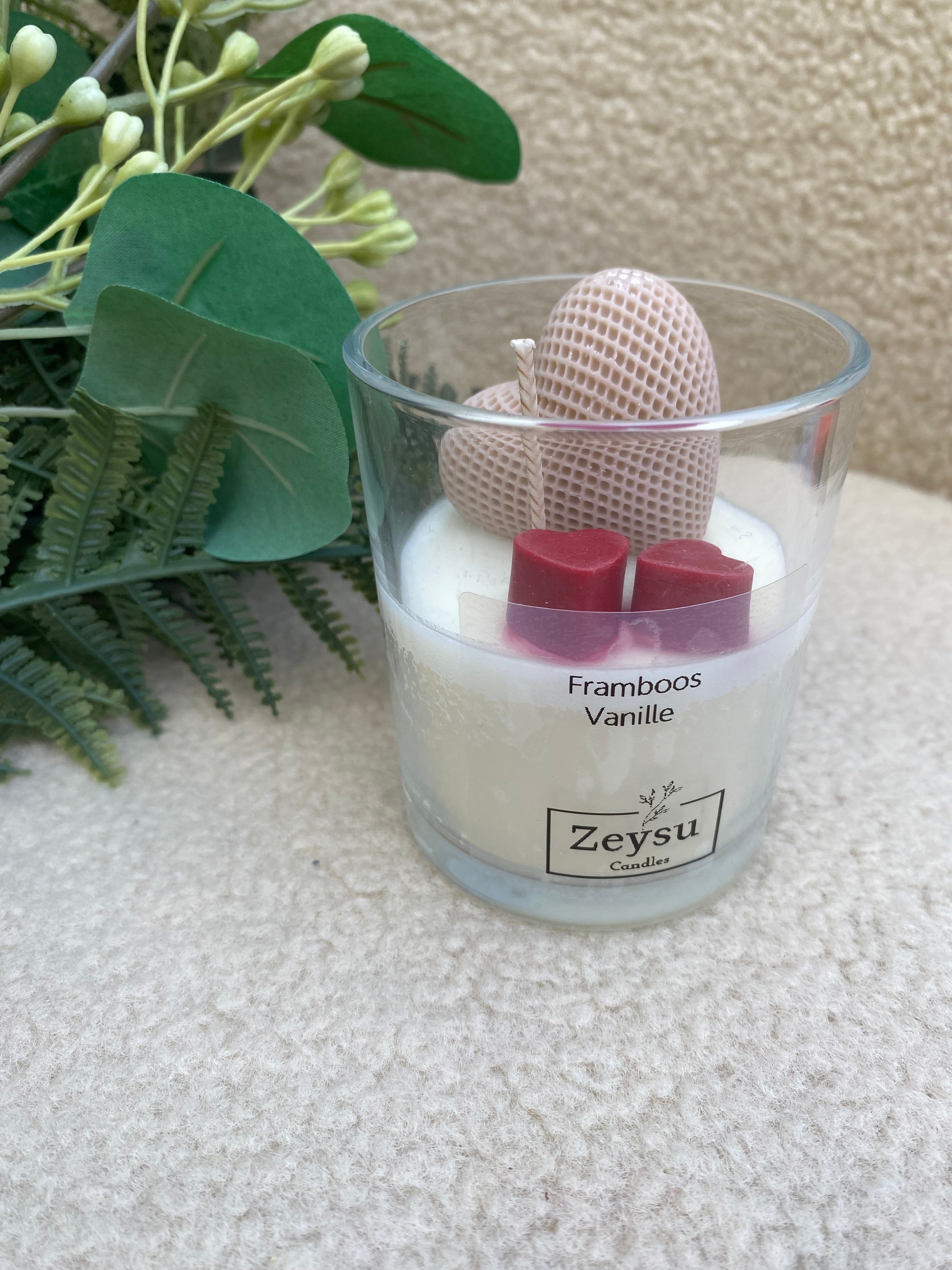 Geurkaars Framboos Vanille Groot Hart