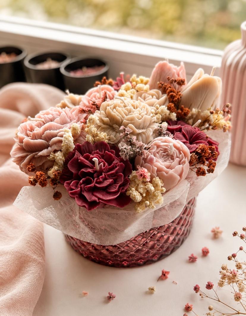 Luxe Kaarsen Bloemenboeket
