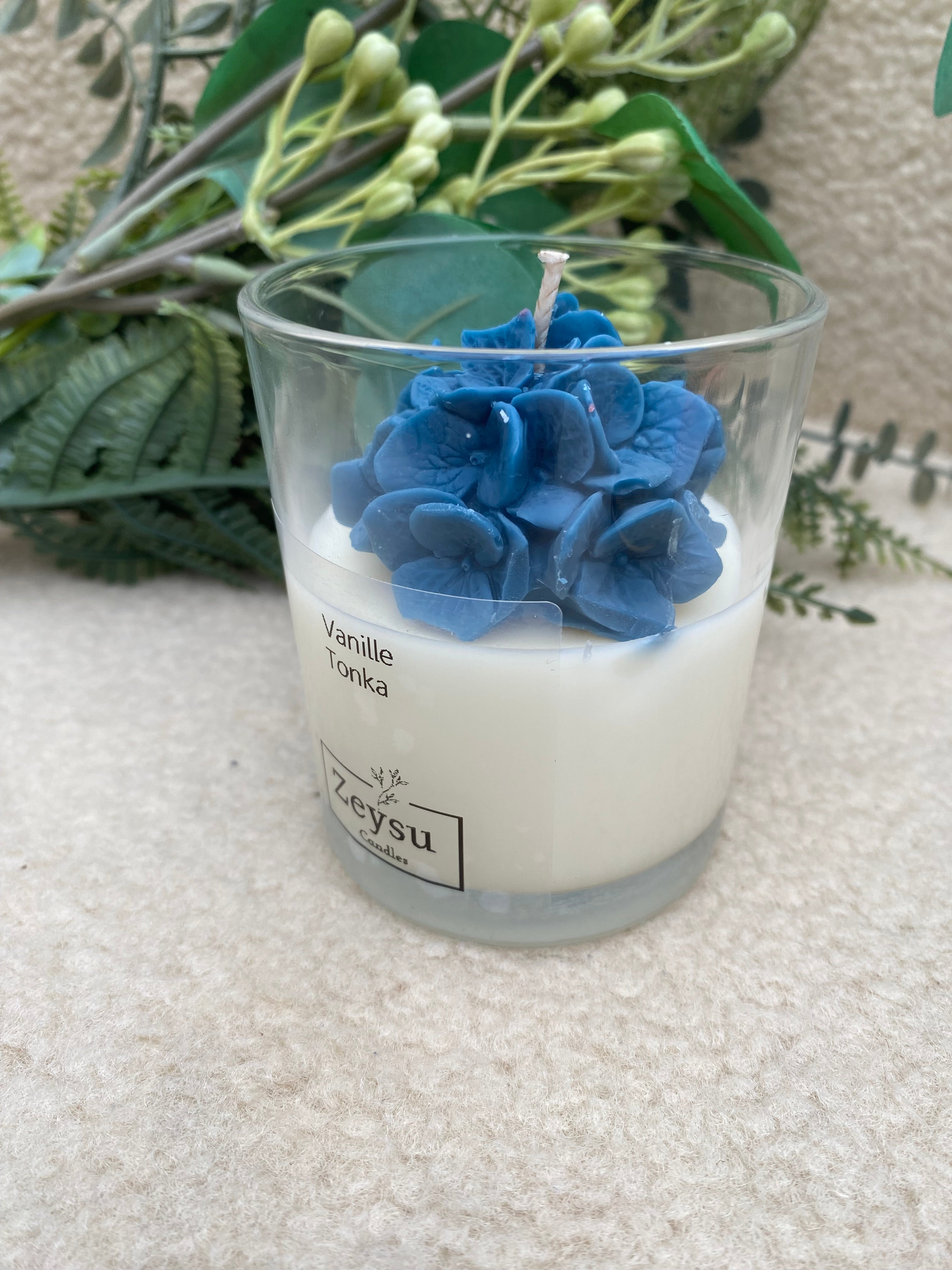 Geurkaars Vanille Tonka Blauw