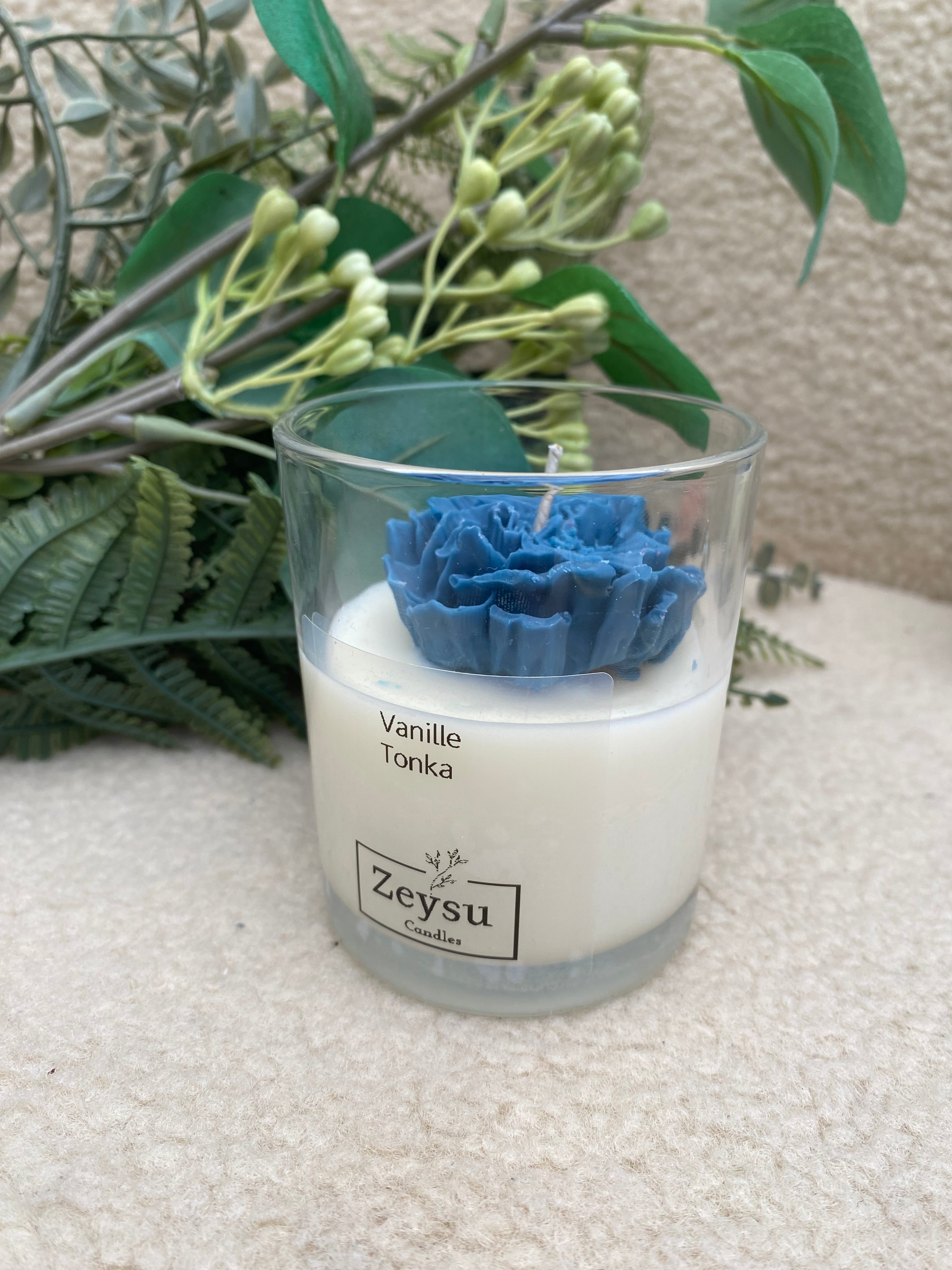 Geurkaars Vanille Tonka Blauw