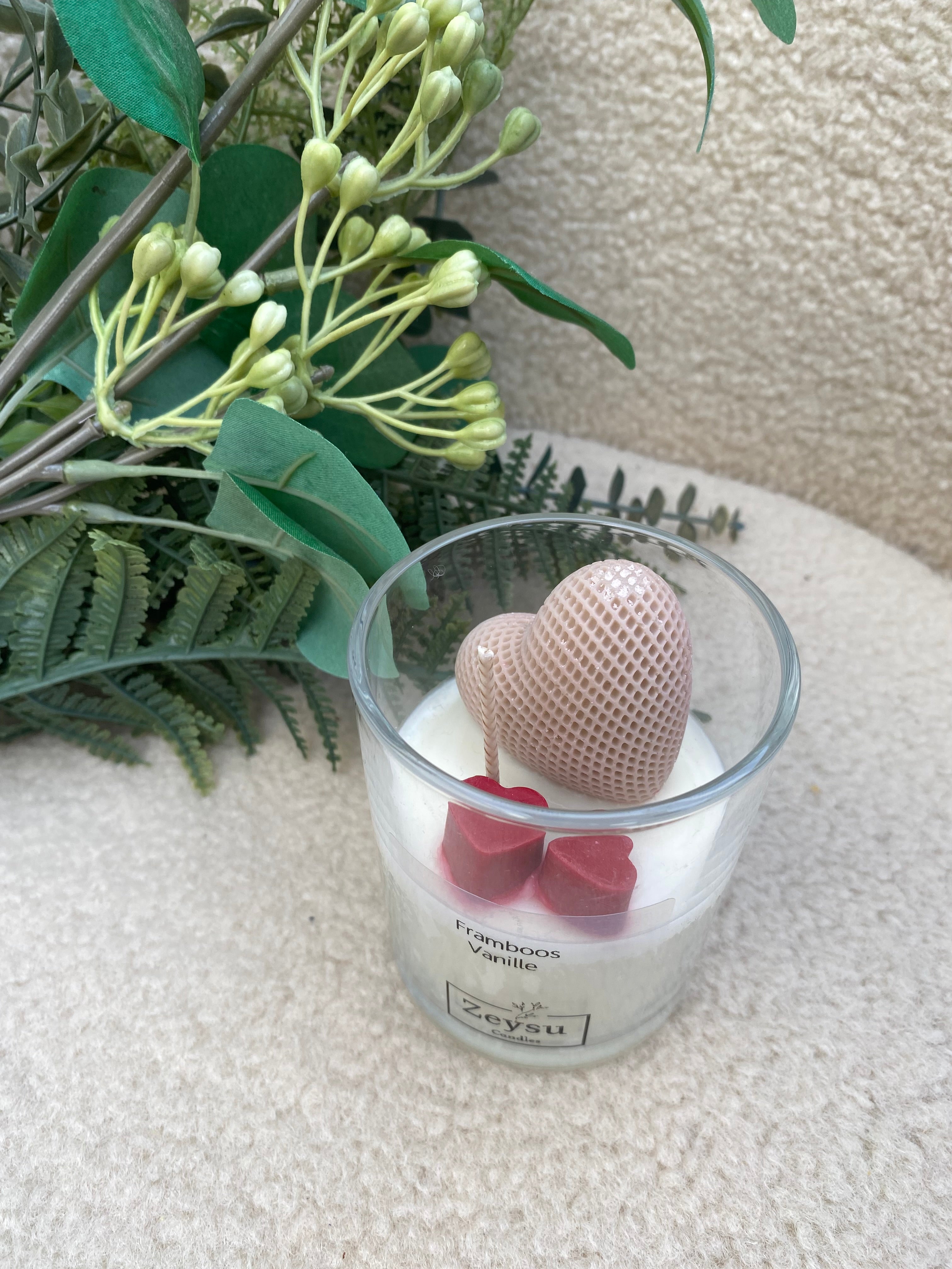 Geurkaars Framboos Vanille Groot Hart