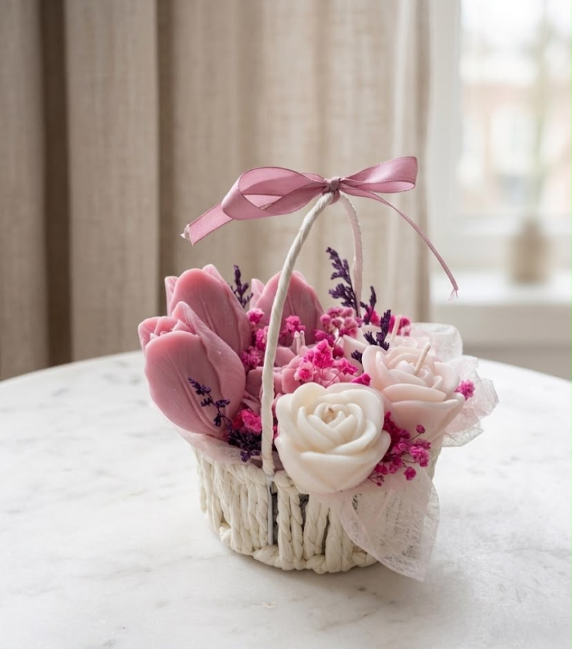 Pink Velvet - Kaarsenboeket