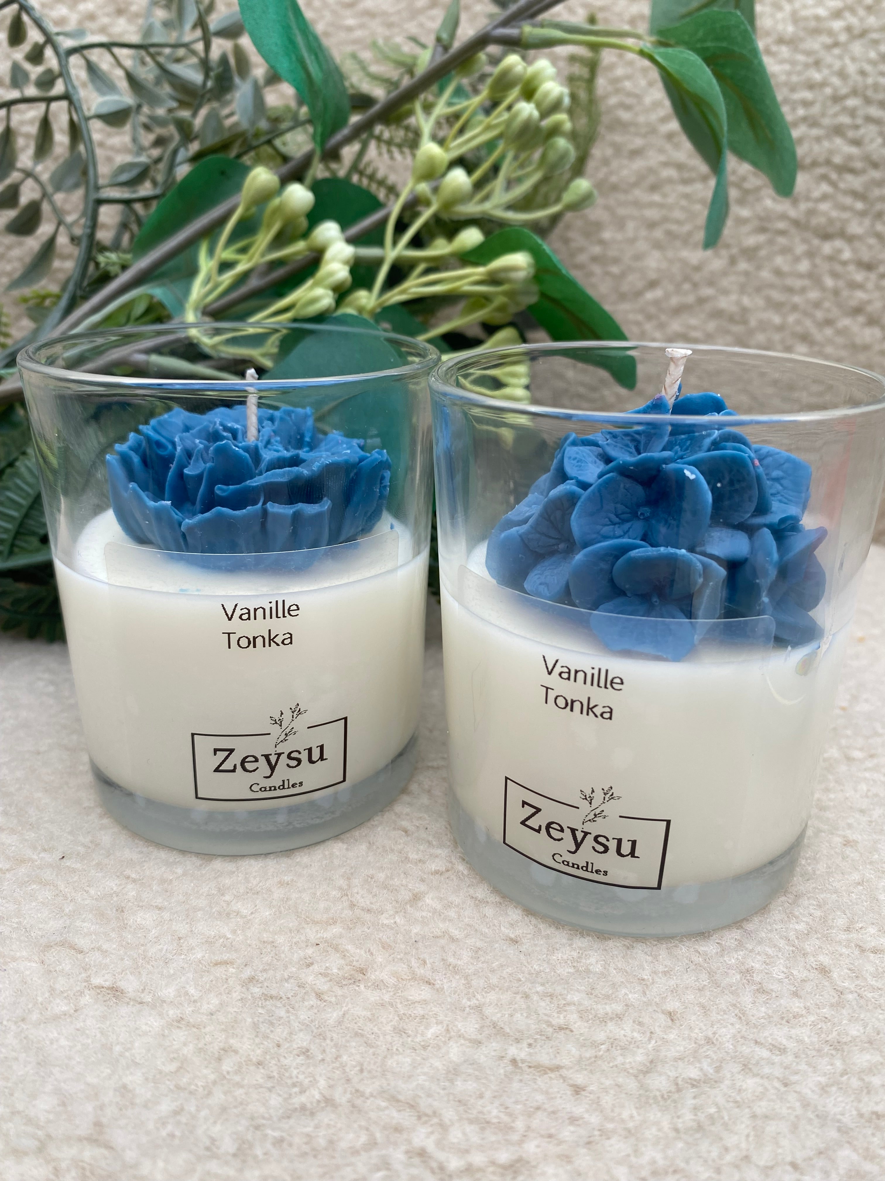 Geurkaars Vanille Tonka Blauw