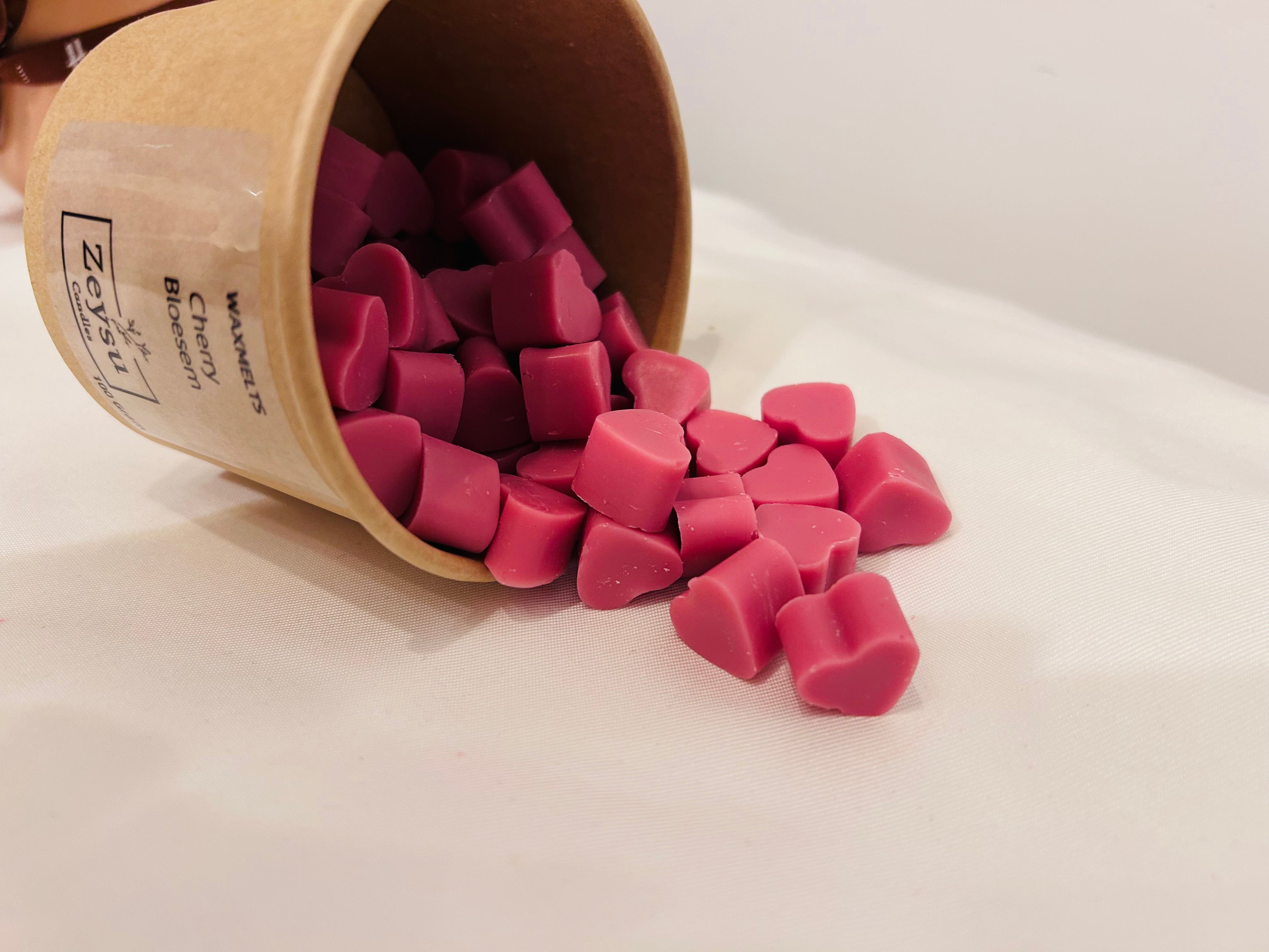 Waxmelts in hartjesvorm- Oud roze| Cherry Bloesem 100 Gram