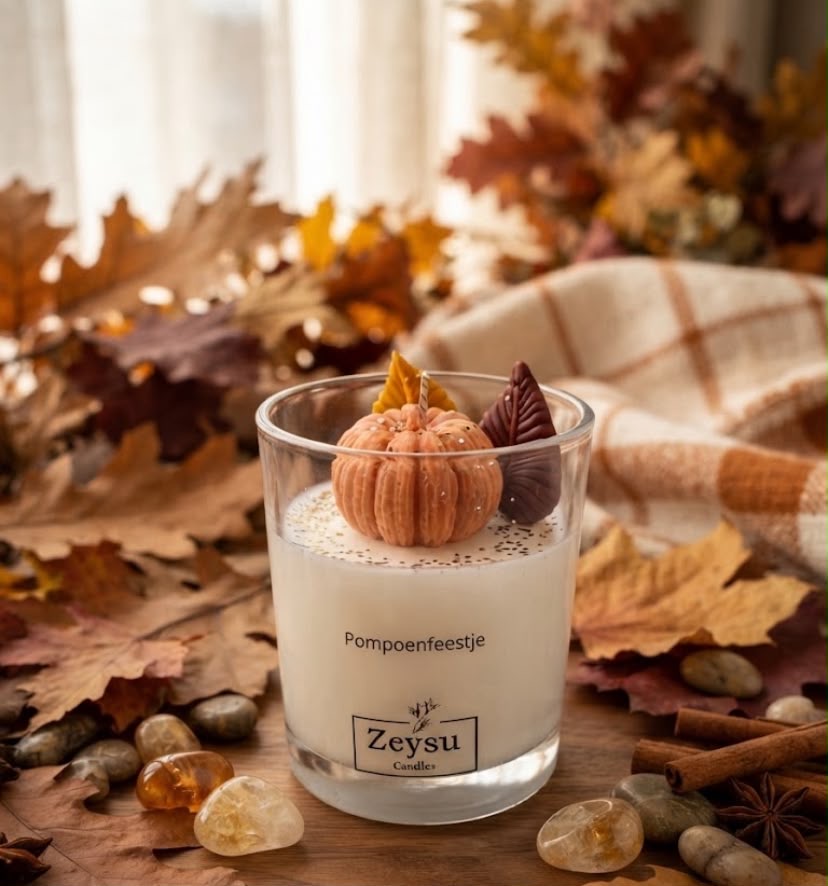 Pompoen Geurkaars Herfst – Sojawas Handgemaakt